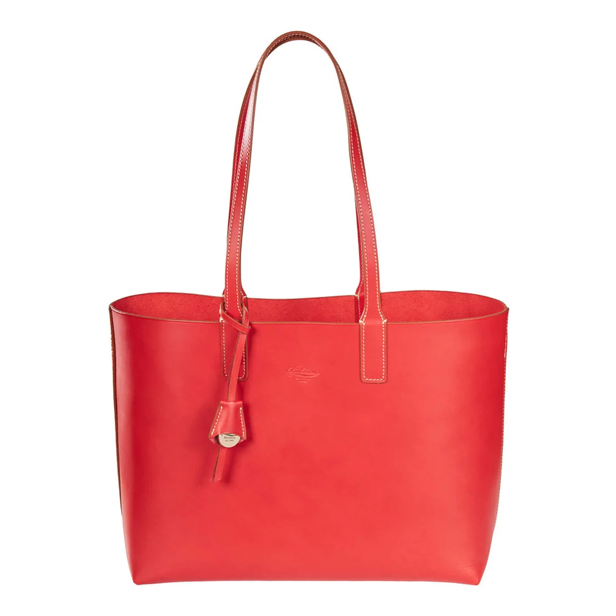 Borsa da viaggio e shopping in pelle rossa